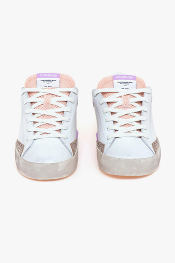 Sneaker "Distressed" in pelle e glitter - 5