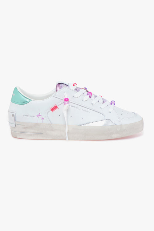 Sneaker "Skate Deluxe" in pelle con paillettes e perline