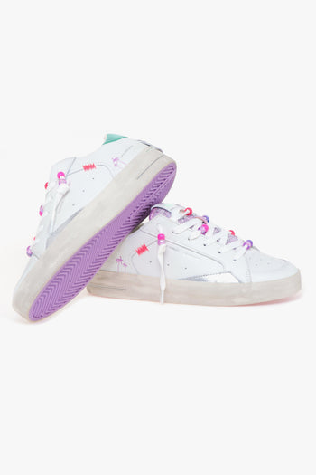 Sneaker "Skate Deluxe" in pelle con paillettes e perline - 4