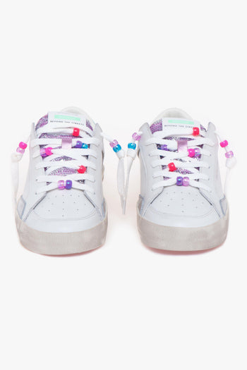 Sneaker "Skate Deluxe" in pelle con paillettes e perline - 5