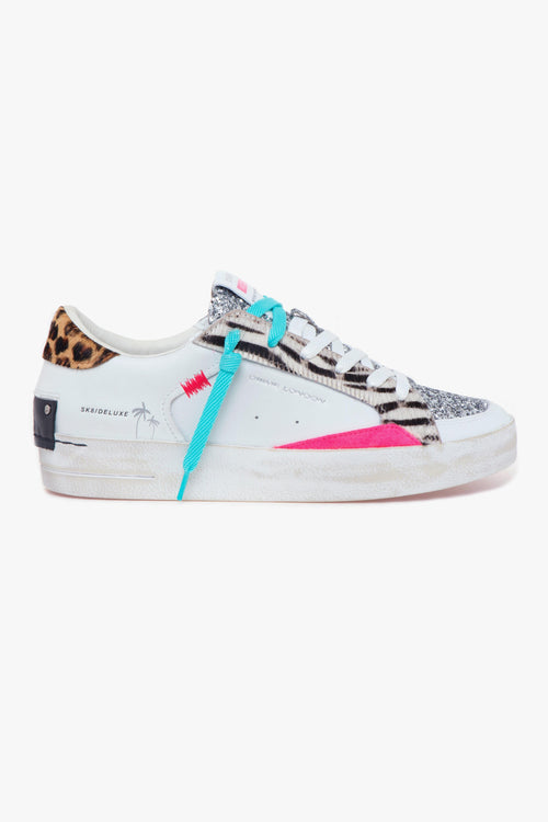 Sneaker "Skate Deluxe" in pelle, glitte e cavallino