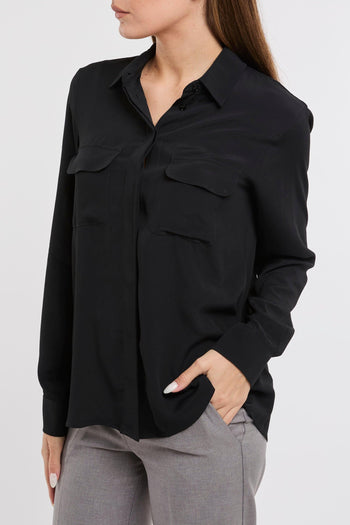 Camicia "Suez" in misto seta con tasche applicate - 5