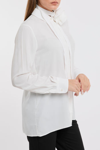 , camicia "nastro" in seta con fiore - 4