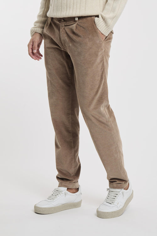 Pantalone in velluto millerighe con pence - 2