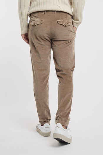 Pantalone in velluto millerighe con pence - 5