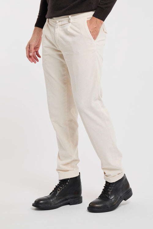 Pantalone in velluto millerighe con pence - 2