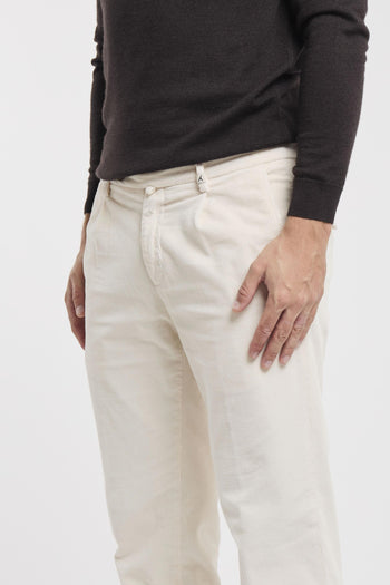 Pantalone in velluto millerighe con pence - 3