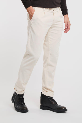 Pantalone in velluto millerighe con pence - 4