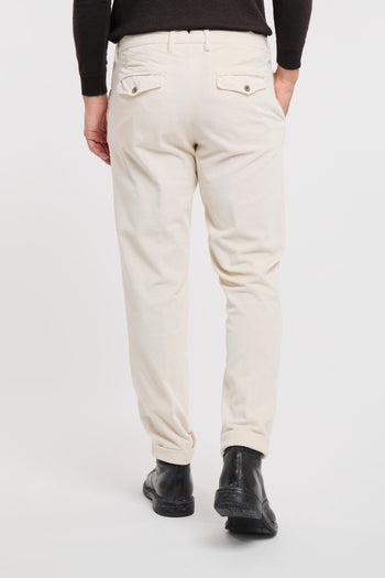 Pantalone in velluto millerighe con pence - 5