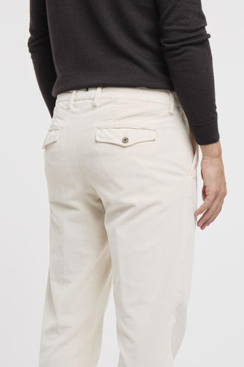 Pantalone in velluto millerighe con pence - 6