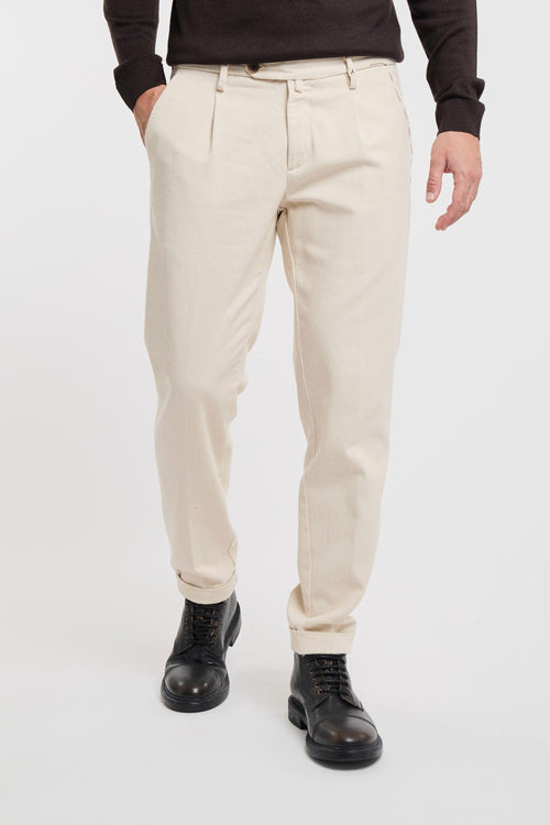 Pantalone in bull cotton con pence