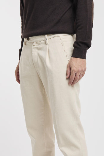 Pantalone in bull cotton con pence - 3