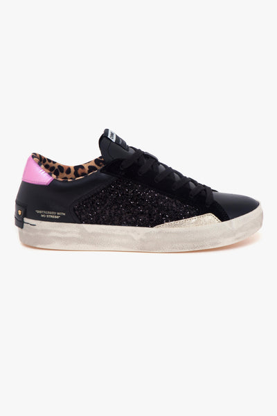 Sneaker Distressed in pelle NERO