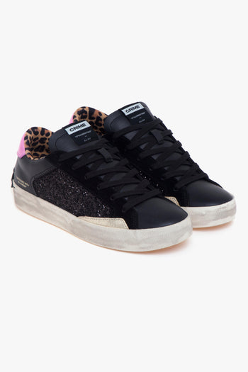 Sneaker Distressed in pelle NERO - 2