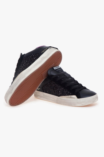 Sneaker Distressed in pelle NERO - 4