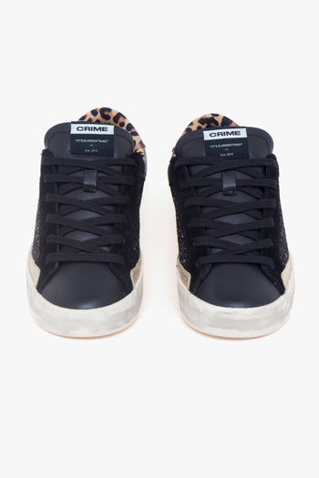 Sneaker Distressed in pelle NERO - 5