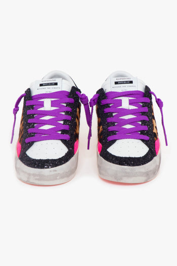 Sneaker Sk8 Deluxe in pelle, glitter e cavallino - 5