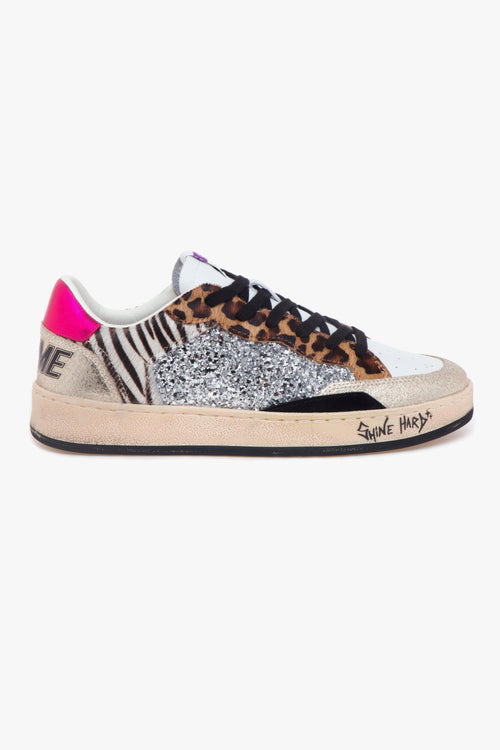 Sneaker Chelsea in pelle tessuto