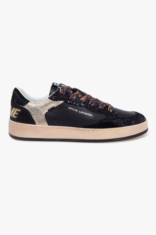 Sneaker Chelsea in pelle e glitter