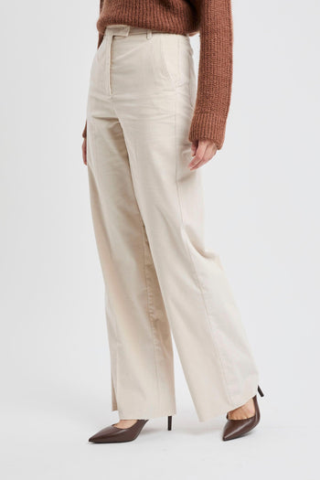 Pantalone a palazzo "Susina" in velluto - 4