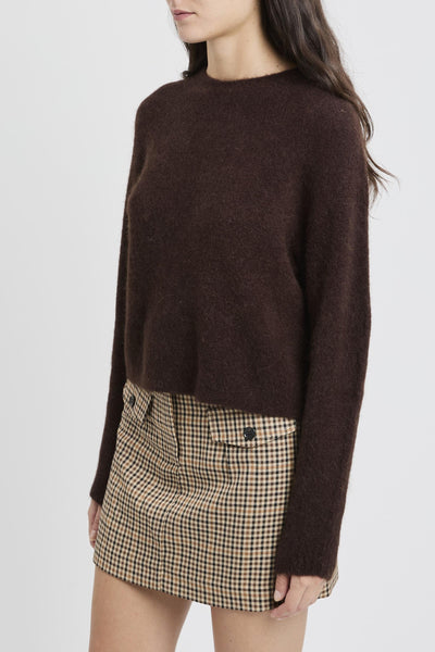 Maglia girocollo "Tania" in alpaca stretch