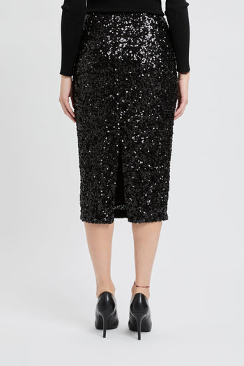 Gonna longuette "Rennes" in jersey elasticizzato con paillettes - 5