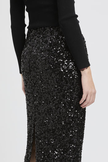 Gonna longuette "Rennes" in jersey elasticizzato con paillettes - 6