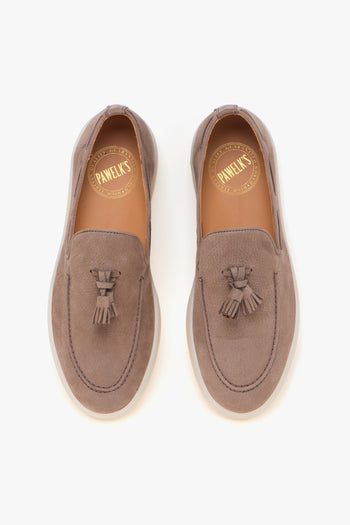 Sneaker stile mocassino in nabuck con nappine - 5