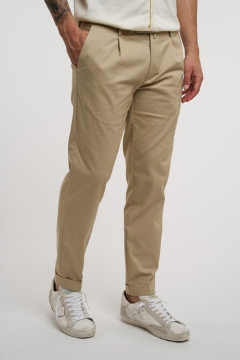 Pantalone in cotone con pince - 3