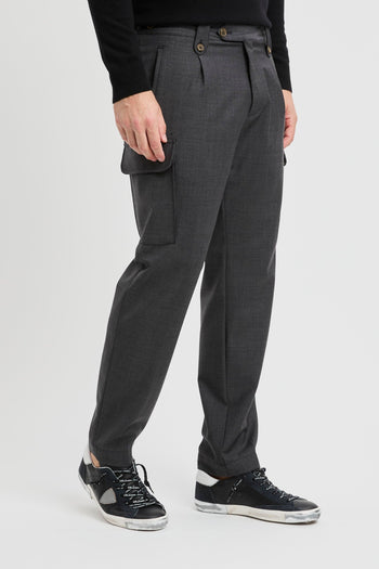 Pantalone cargo sartoriale in misto lana - 3
