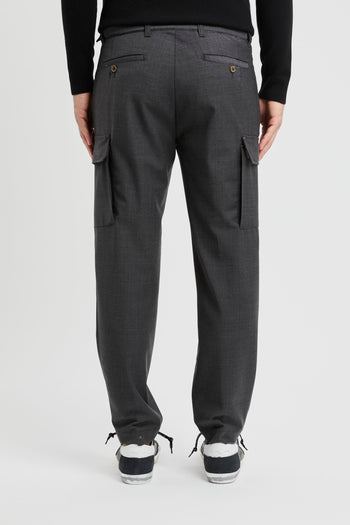 Pantalone cargo sartoriale in misto lana - 4