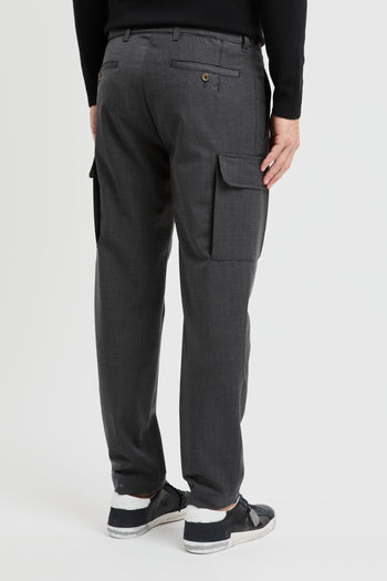 Pantalone cargo sartoriale in misto lana - 5