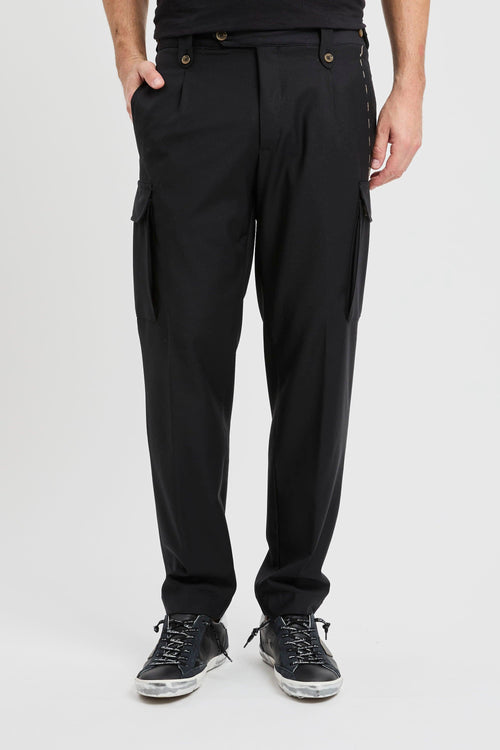 Pantalone cargo sartoriale in misto lana