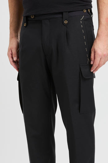 Pantalone cargo sartoriale in misto lana - 3
