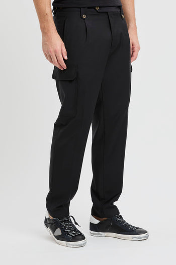 Pantalone cargo sartoriale in misto lana - 4