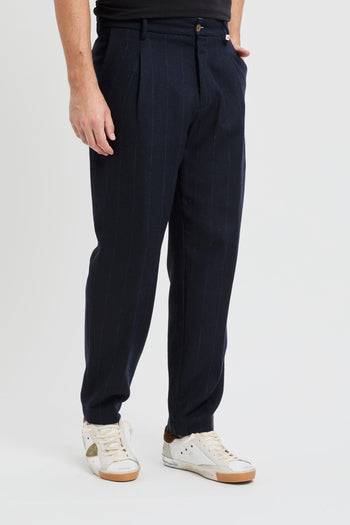 Pantalone sartoriale over in misto lana gessato - 2