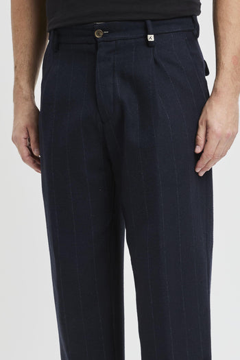 Pantalone sartoriale over in misto lana gessato - 4