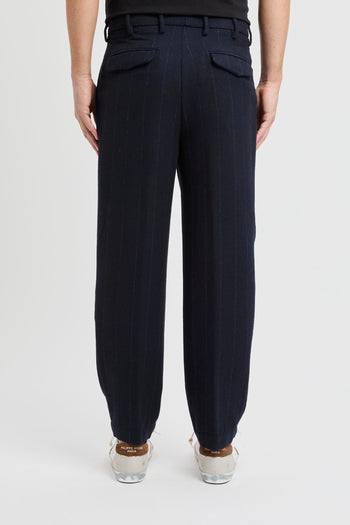 Pantalone sartoriale over in misto lana gessato - 5