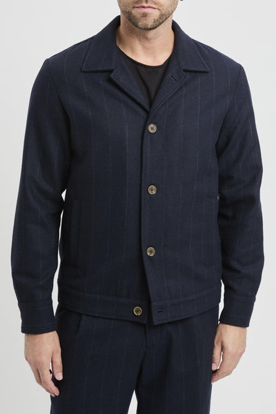 Giacca in misto lana gessato