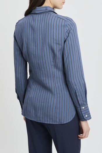 Camicia a righe in viscosa (Mod. MLLFOLK) - 5