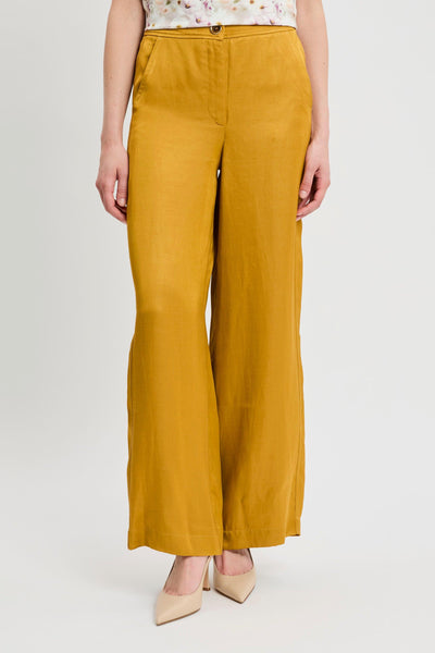 Pantalone a palazzo in viscosa misto lino (Mod. MLLIDONEO)