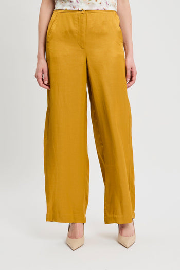 Pantalone a palazzo in viscosa misto lino (Mod. MLLIDONEO) - 2