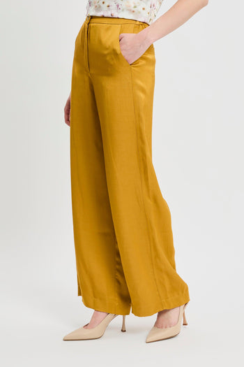 Pantalone a palazzo in viscosa misto lino (Mod. MLLIDONEO) - 3