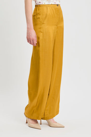 Pantalone a palazzo in viscosa misto lino (Mod. MLLIDONEO) - 4