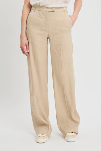 Pantalone a palazzo in chevron di lino e viscosa (Mod. MLLODINO) - 3