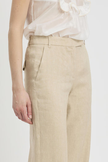 Pantalone a palazzo in chevron di lino e viscosa (Mod. MLLODINO) - 5