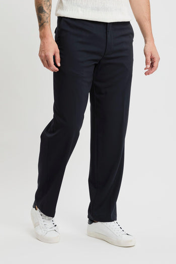 Pantalone taglio sartoriale in fresco di lana BLU - 3