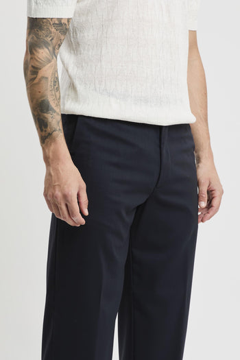 Pantalone taglio sartoriale in fresco di lana BLU - 4