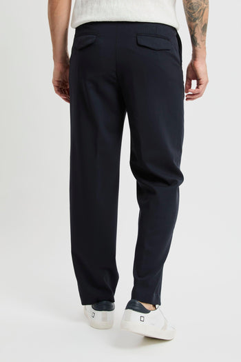 Pantalone taglio sartoriale in fresco di lana BLU - 5