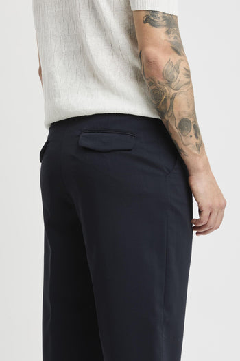 Pantalone taglio sartoriale in fresco di lana BLU - 6